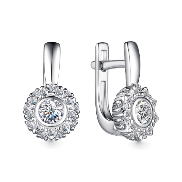 Серьги из серебра 02-4006/00КЦ-00