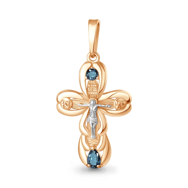 Крест из серебра 925 пробы 2226008  Золочение