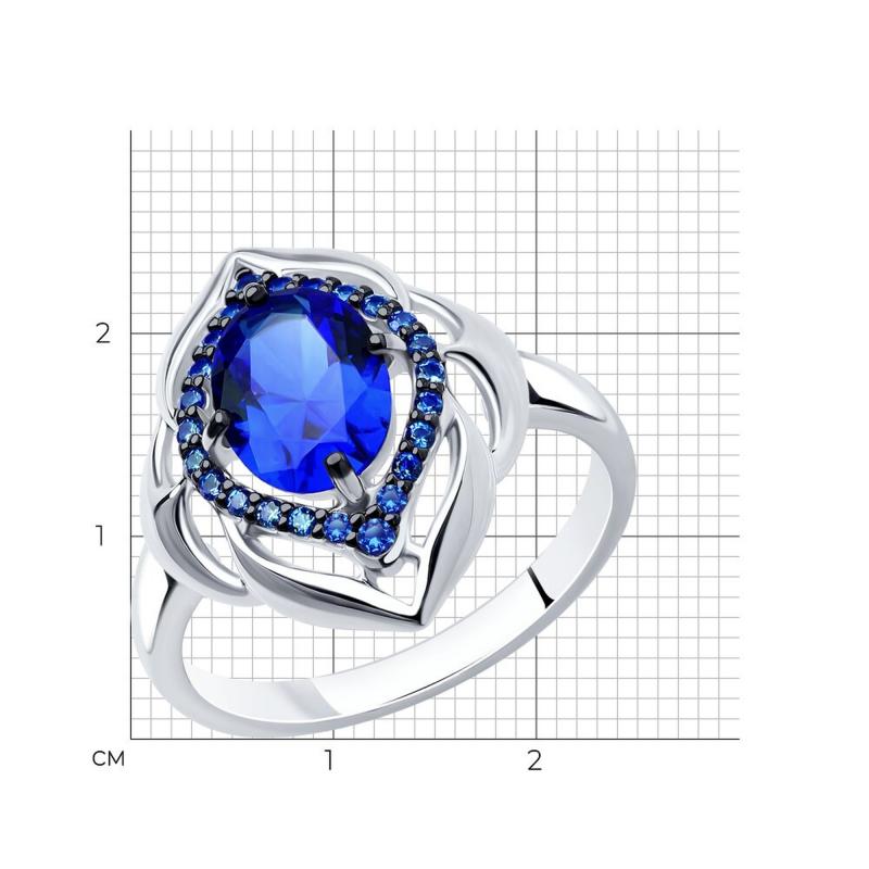 Кольцо из родированого серебра 925 пробы 88010035