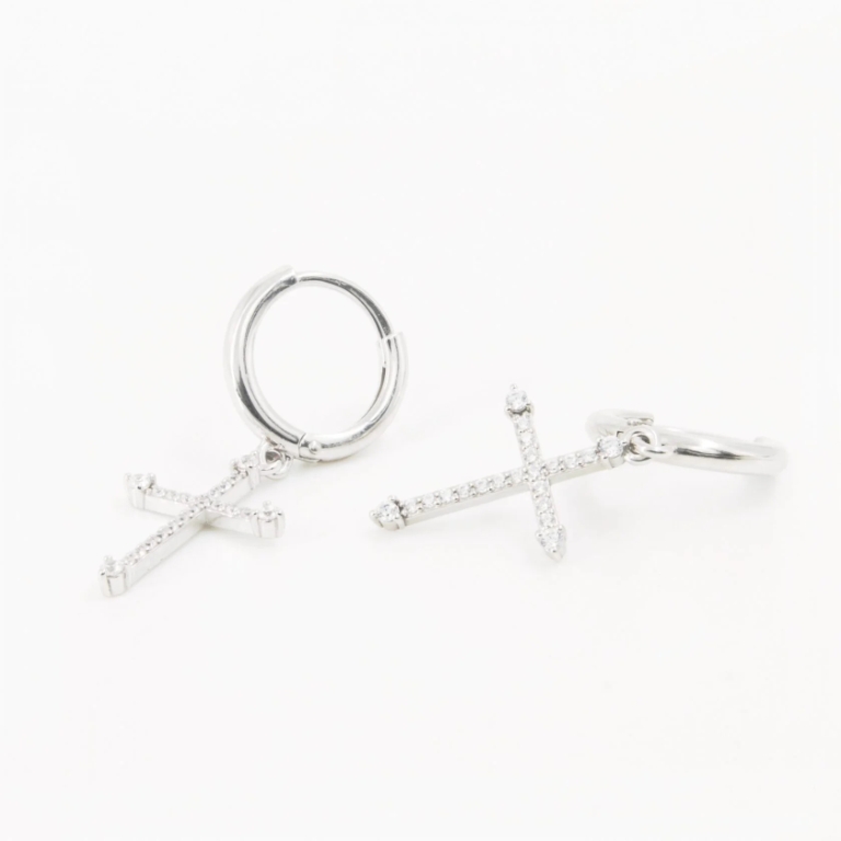 Серьги конго женские из родированого серебра 925 пробы с13.161.42.00