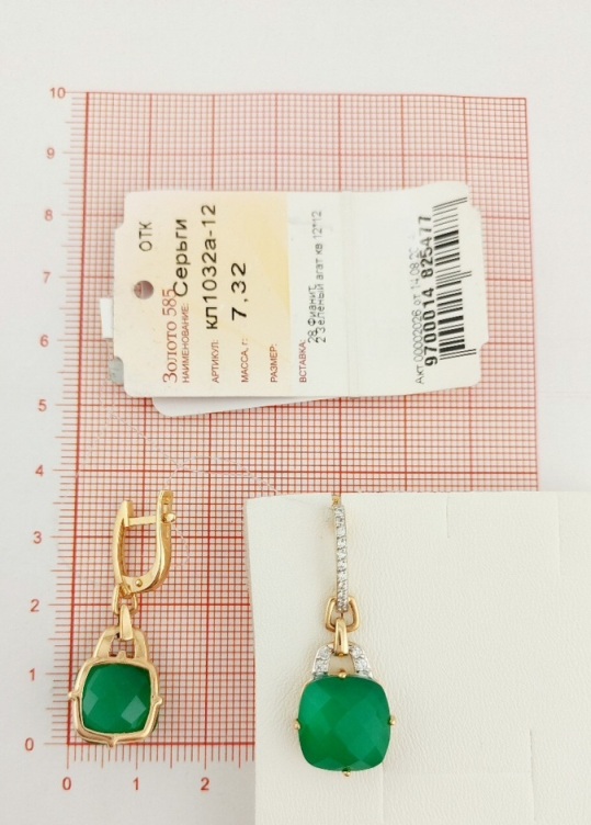 Серьги с английским замком женские из красного золота 585 пробы кл1032а-12