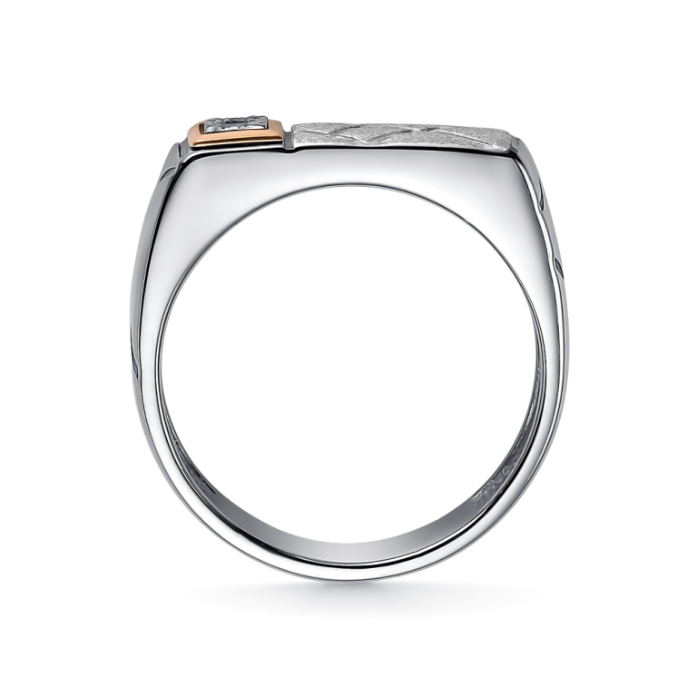 Кольцо из родированого серебра 925 пробы 01-4028/000Б-00 и бриллиантом