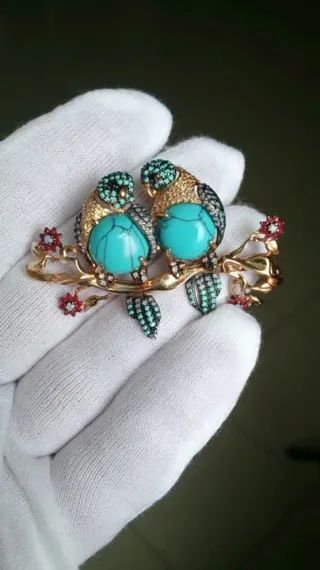 Брошь из красного золота 585 пробы бш137-11