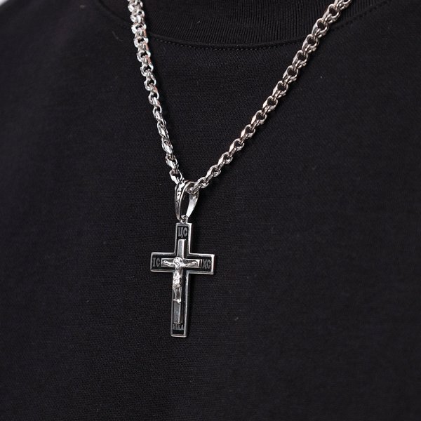 Крест из родированого серебра 925 пробы 0800184-00875