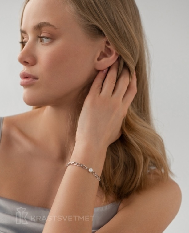 Браслет из родированого серебра 925 пробы НБ22-1893К9-3 д. 1,2