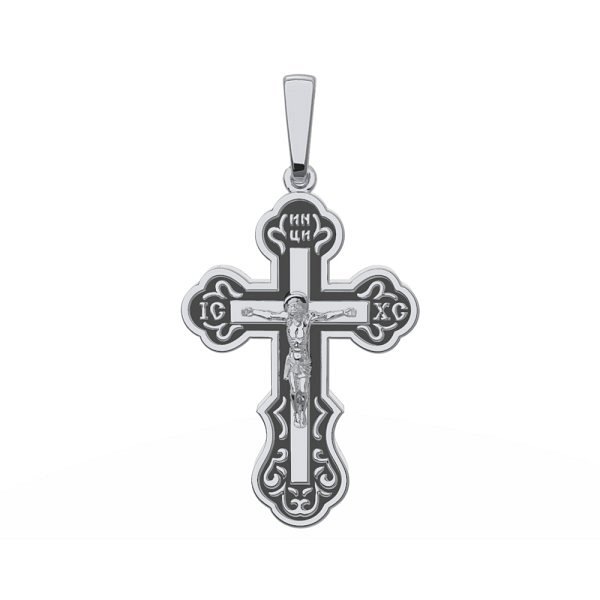 Крест из родированого серебра 925 пробы 0800177-00875