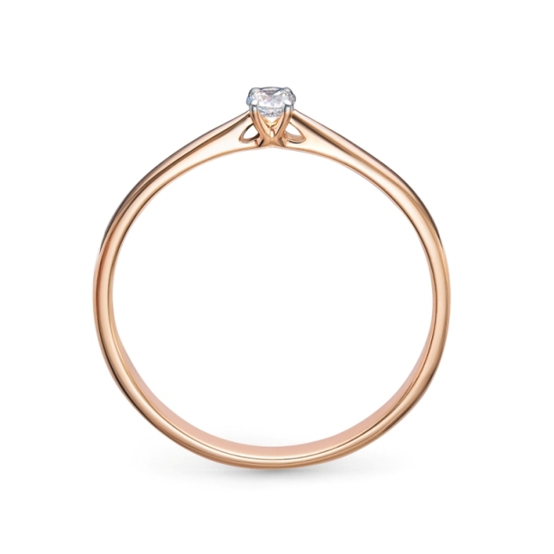 Кольцо из красного золота 585 пробы 12066-100 с бриллиантом