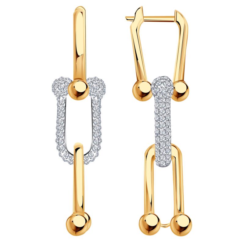 Серьги женские из красного золота 585 пробы с736-01