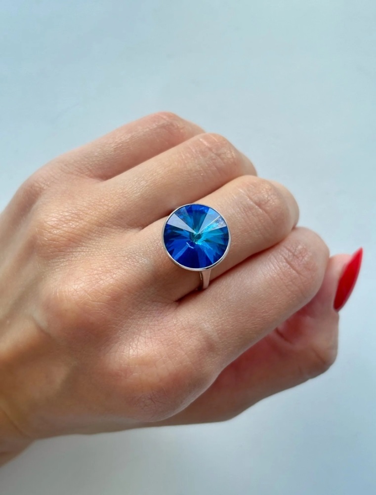 Кольцо из родированого серебра 925 пробы с6.67.01.218