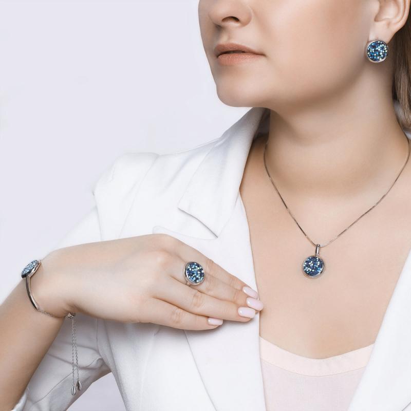 Кольцо из родированого серебра 925 пробы 94012430