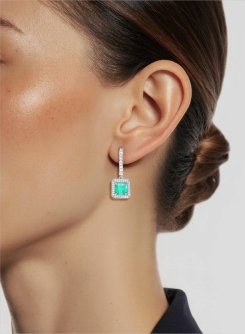 Серьги женские из родированного серебра 925 пробы 2101734-05675