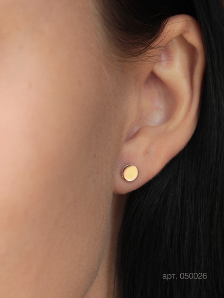 Пусеты из красного золота 585 пробы 050026