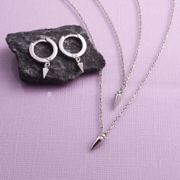 Колье из родированого серебра 925 пробы 0320385-00245