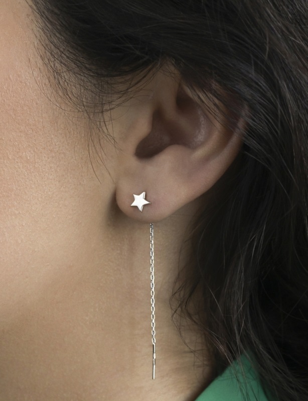 Серьги протяжки женские из родированного серебра 925 пробы 0221287-00245