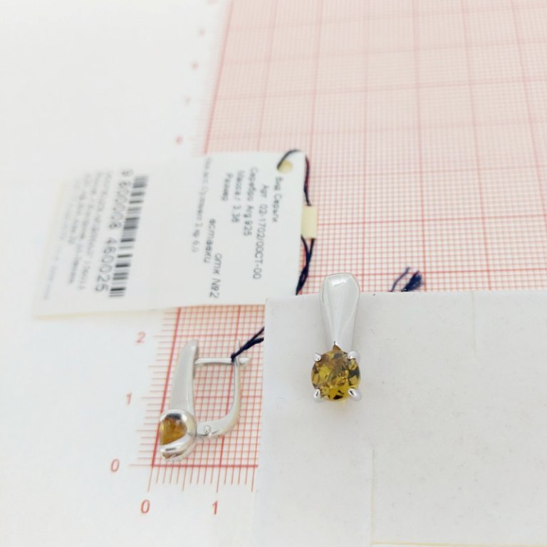 Серьги из серебра 02-1702/00СТ-00