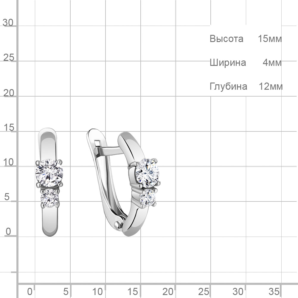 Серьги из серебра 49372А