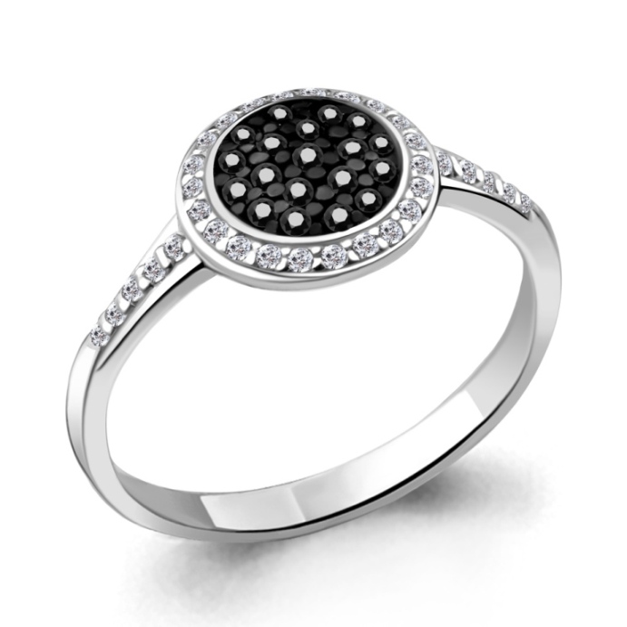 Кольцо из родированого серебра 925 пробы 68963АЧ