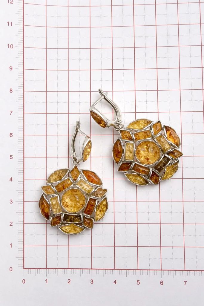 Серьги женские из родированного серебра 925 пробы 7/17 СИ-8-1/106