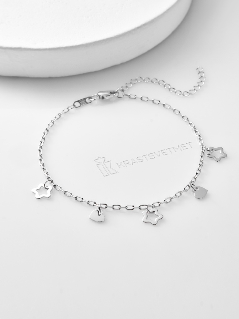 Браслет из родированого серебра 925 пробы НБ22-2084-3 д. 0,5  , плетение: форцатина рада