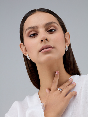 Серьги из серебра 02-4419/00ГХ-00