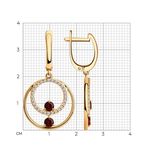 Серьги с английским замком женские из позолоченого серебра 925 пробы 92022262