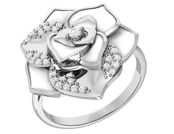 Кольцо из родированого серебра 925 пробы 1101460-10885