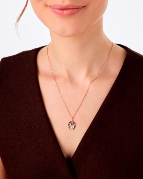 Подвеска из красного золота 585 пробы 36738-100 с бриллиантами