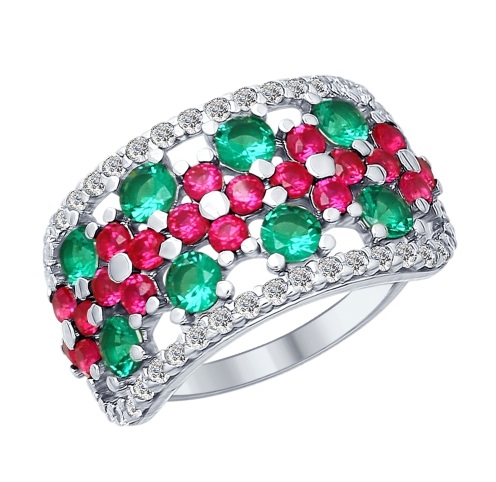 Кольцо из родированого серебра 925 пробы 94012434