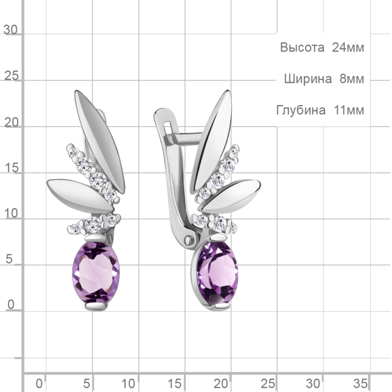 Серьги из серебра 4795104А