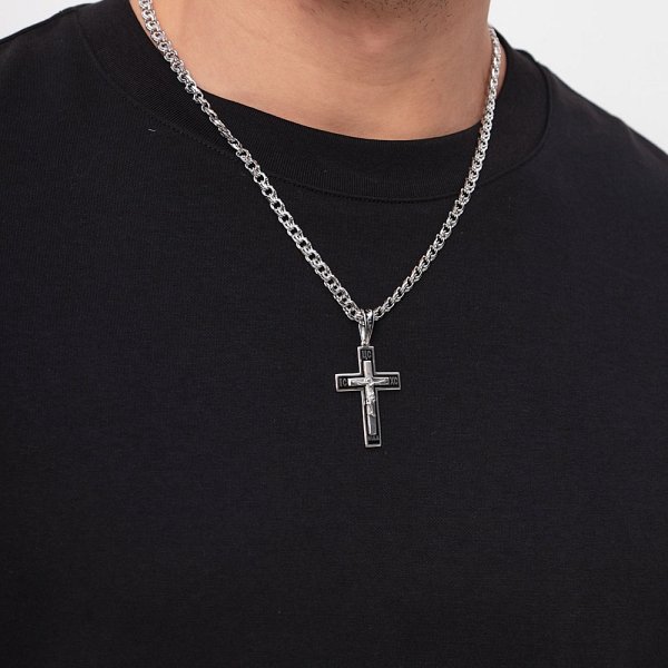 Крест из родированого серебра 925 пробы 0800184-00875