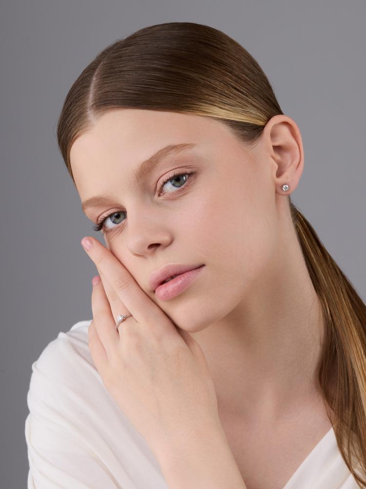 Кольцо из родированого серебра 925 пробы 01-4604/000М-00