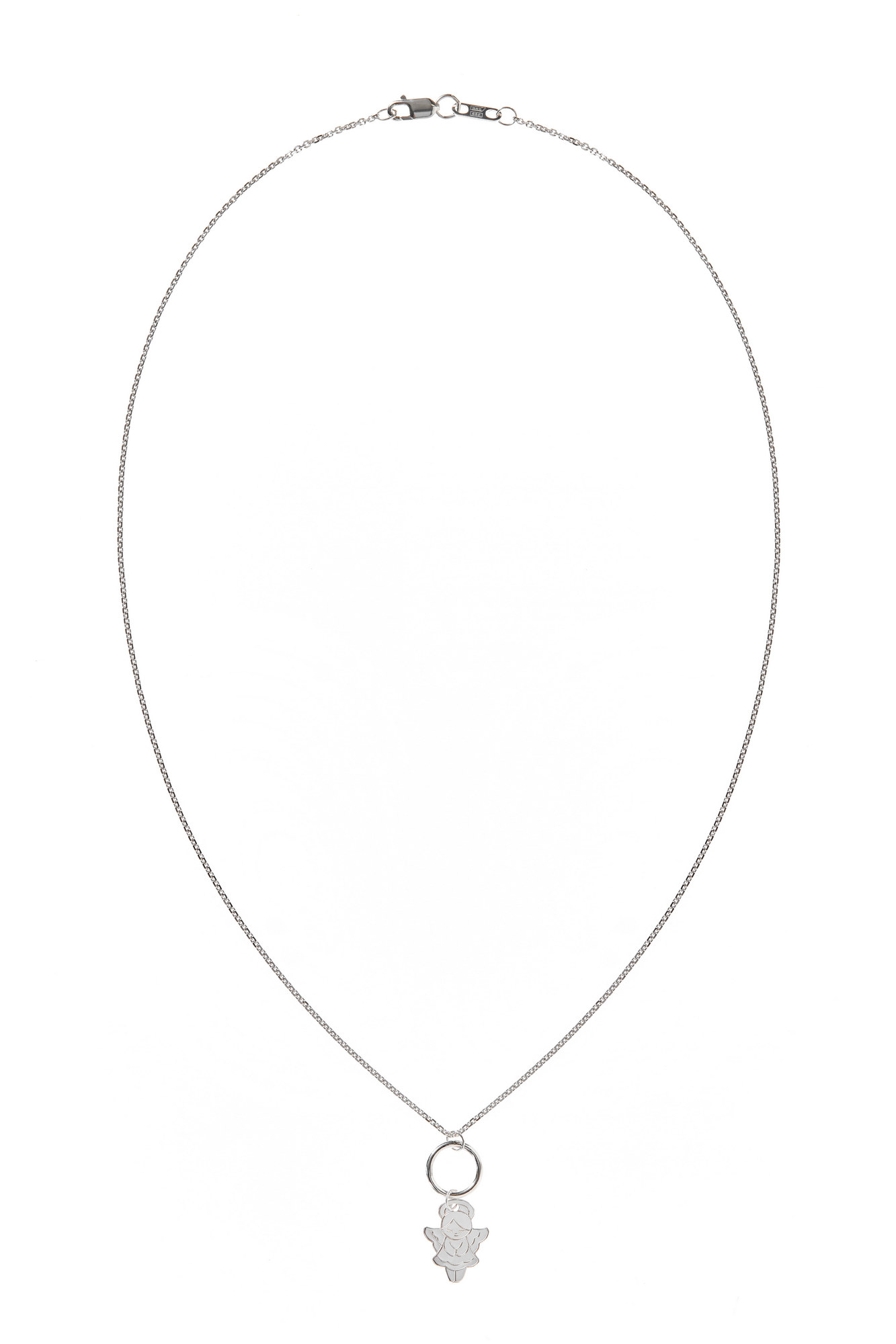 Колье из родированого серебра 925 пробы НХ22-2114-3 д. 0,35 мм