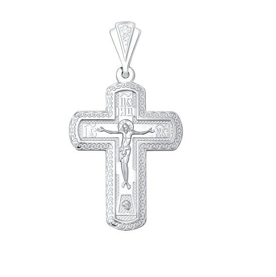 Крест из родированого серебра 925 пробы 94120066