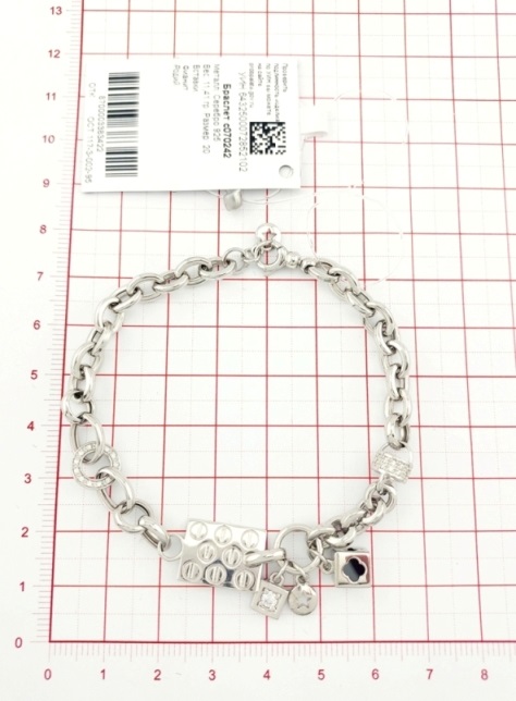 Браслет из родированого серебра 925 пробы с070242