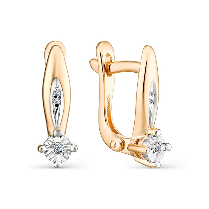 Серьги женские из золота 585 пробы С0434-120 с бриллиантами