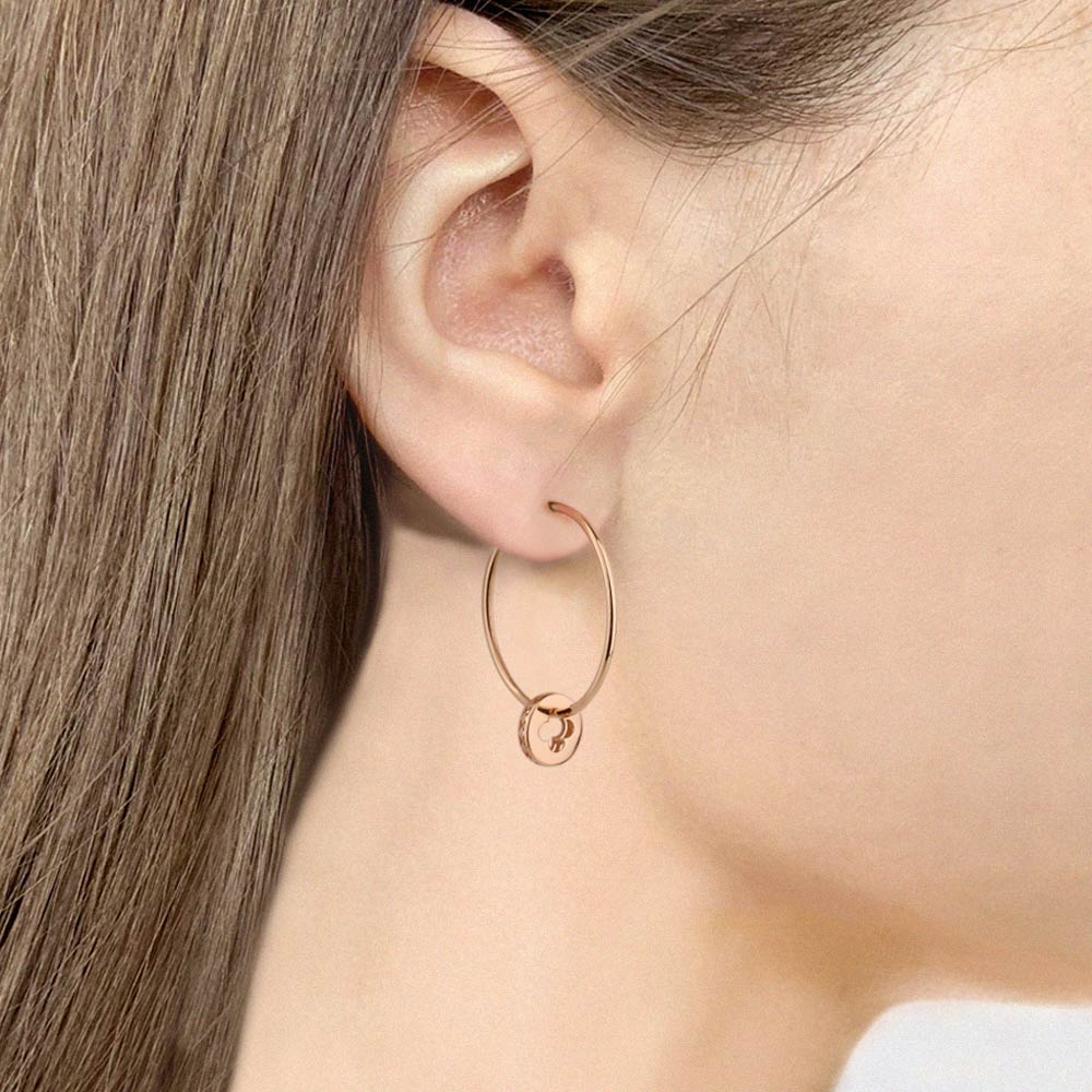Серьги конго женские из красного золота 585 пробы 34800