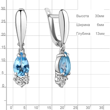 Серьги из серебра 4743005А