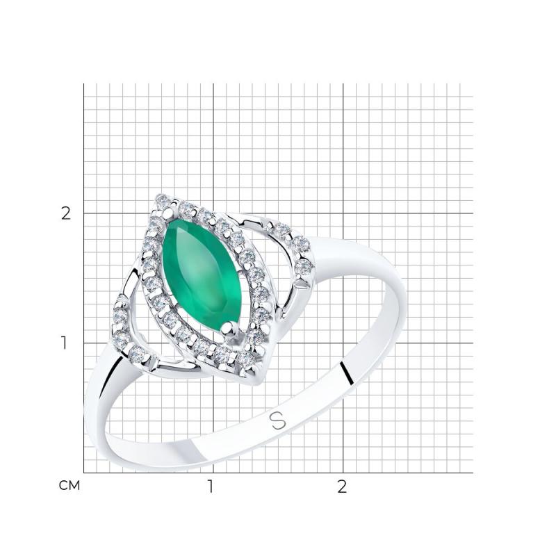 Кольцо из родированого серебра 925 пробы 92011842