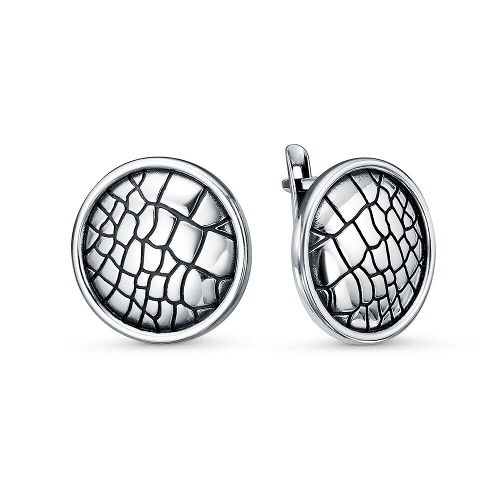 Серьги с английским замком женские из родированого серебра 925 пробы 3009029202