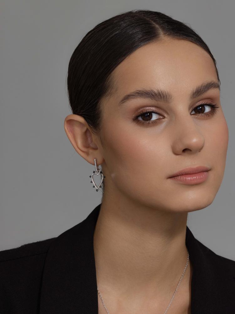 Серьги из серебра 02-3966/0КЦ1-17