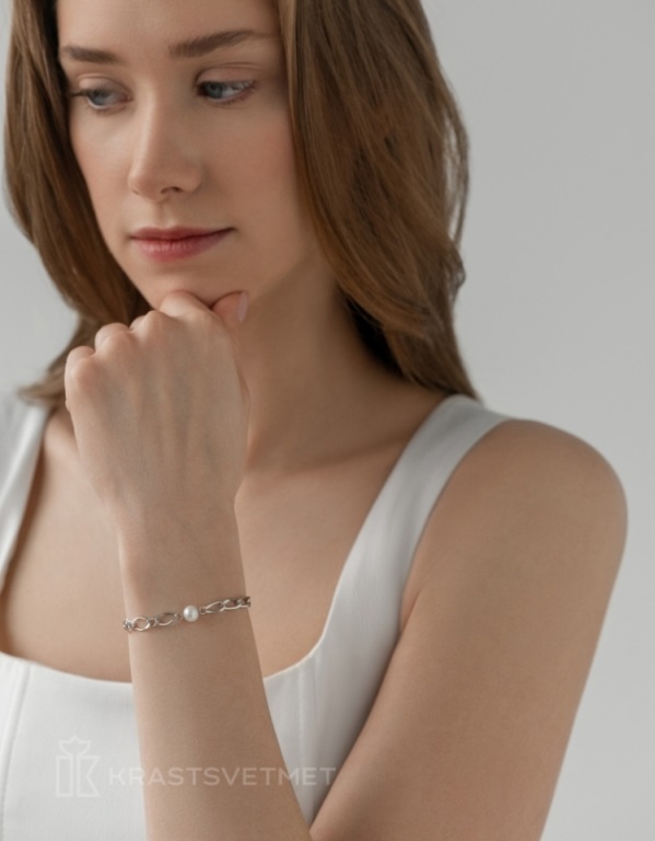 Браслет из родированого серебра 925 пробы НБ22-1893К9-3 д. 1,2