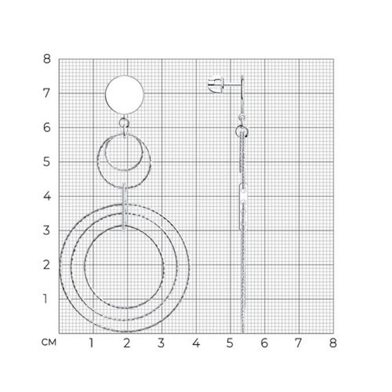 Пусеты из родированого серебра 925 пробы 94024367