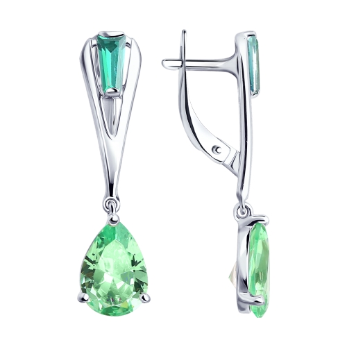 Серьги с английским замком женские из родированого серебра 925 пробы 94023262