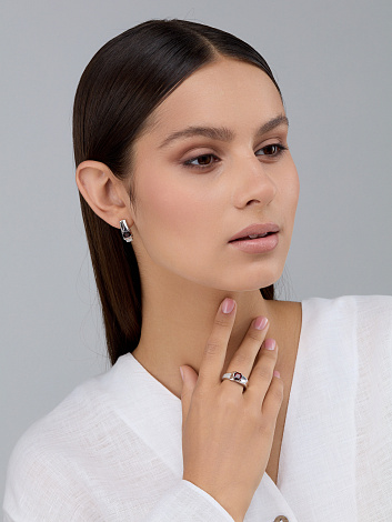 Серьги из родированого серебра 925 пробы 02-4419/00ГР-00