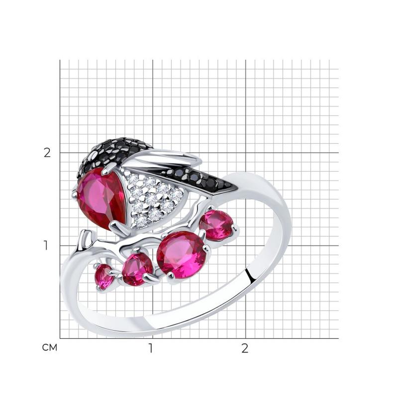 Кольцо из родированого серебра 925 пробы 94012493