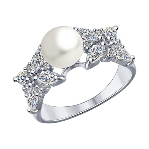 Кольцо из родированого серебра 925 пробы 94012033