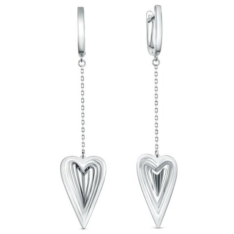 Серьги женские из родированого серебра 925 пробы с120863