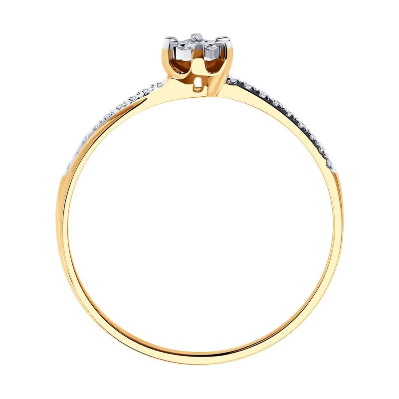 Кольцо из красного золота 585 пробы 1011408 с бриллиантом