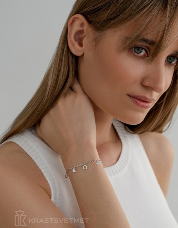 Браслет из родированого серебра 925 пробы НБ22-2084-3 д. 0,5  , плетение: форцатина рада