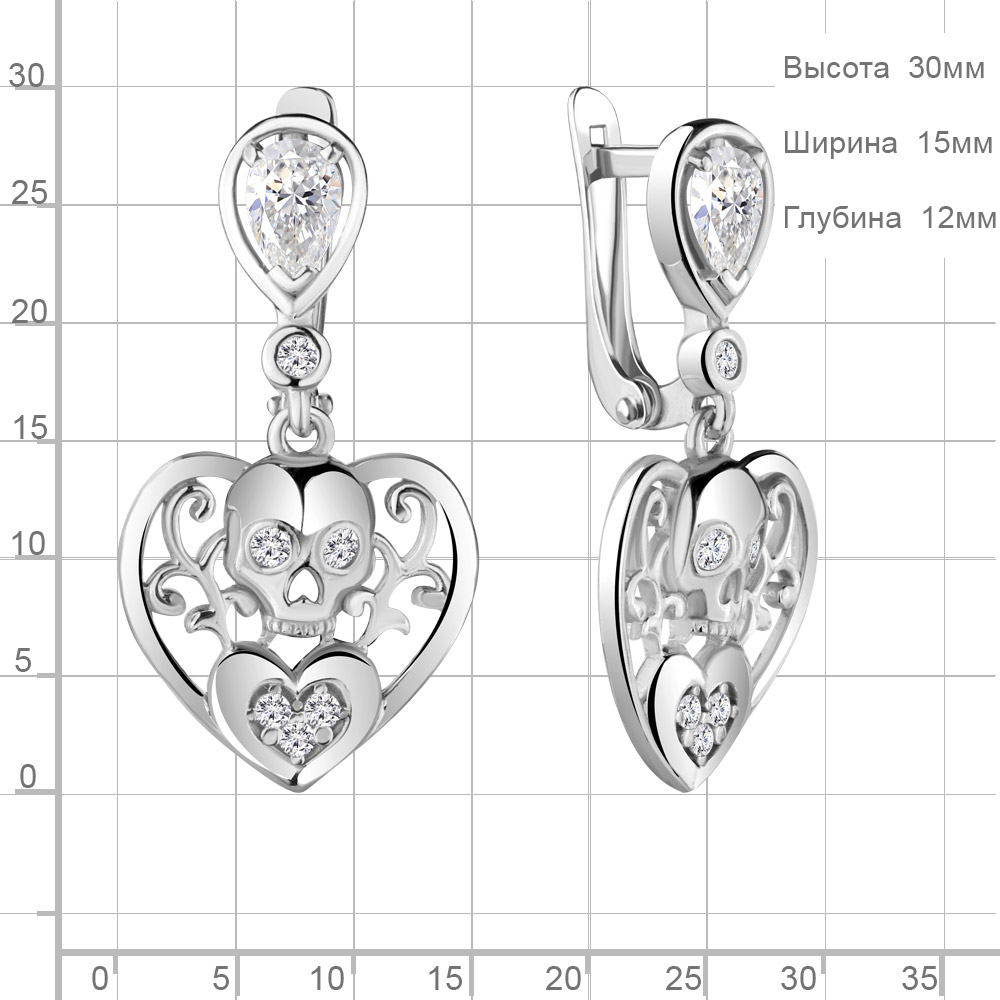 Серьги из серебра 48738А